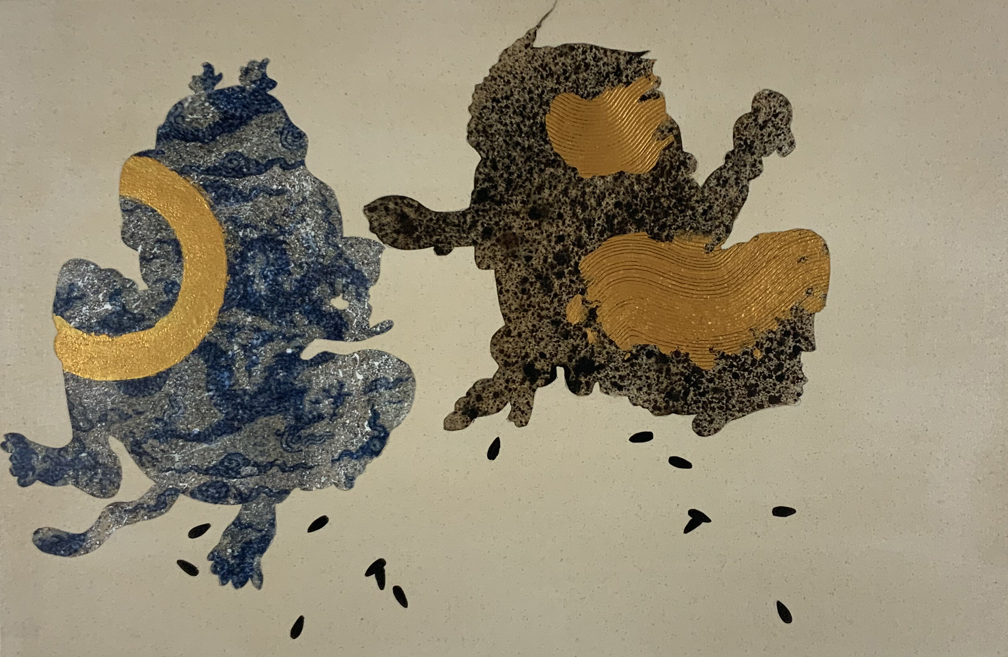 A painting of demons drinking and making music from The Black Pen Project
