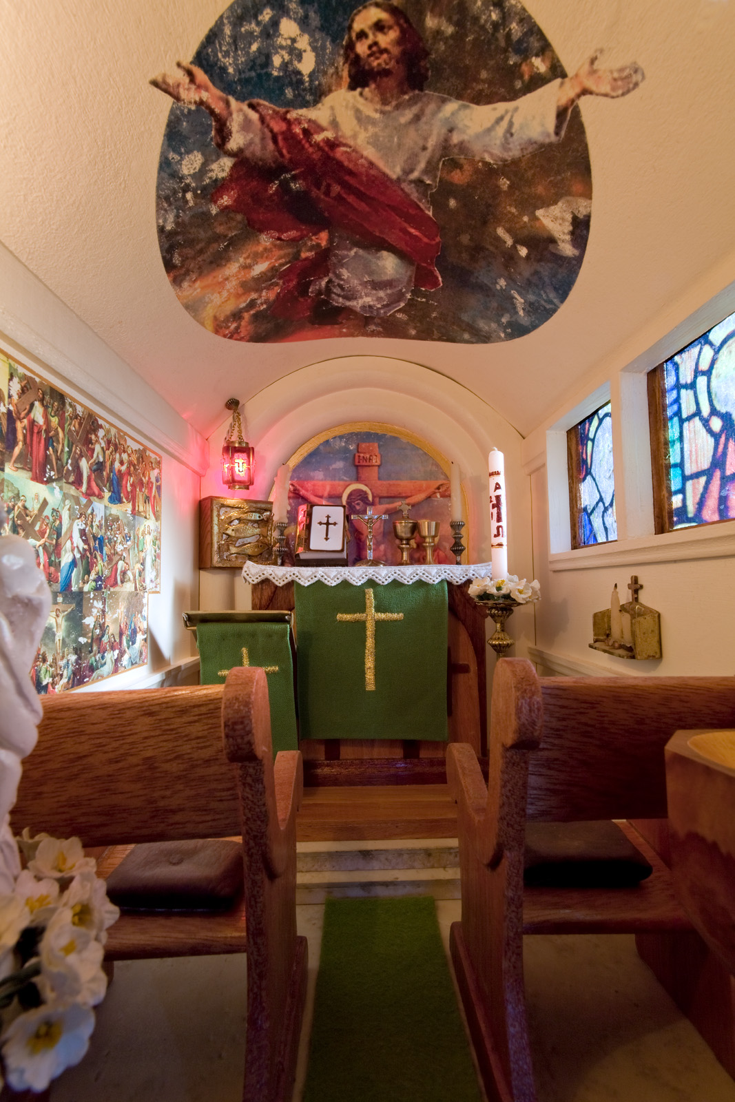 Interior view of the Catholic shed from Deities At The Bottom Of The Garden
