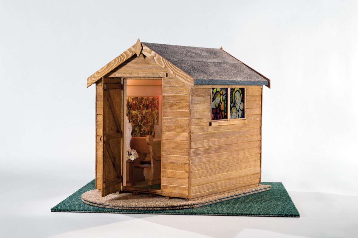 Exterior view of the Catholic shed from Deities At The Bottom Of The Garden