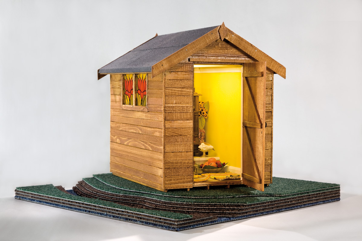 Exterior view of the Hindu shed from Deities At The Bottom Of The Garden