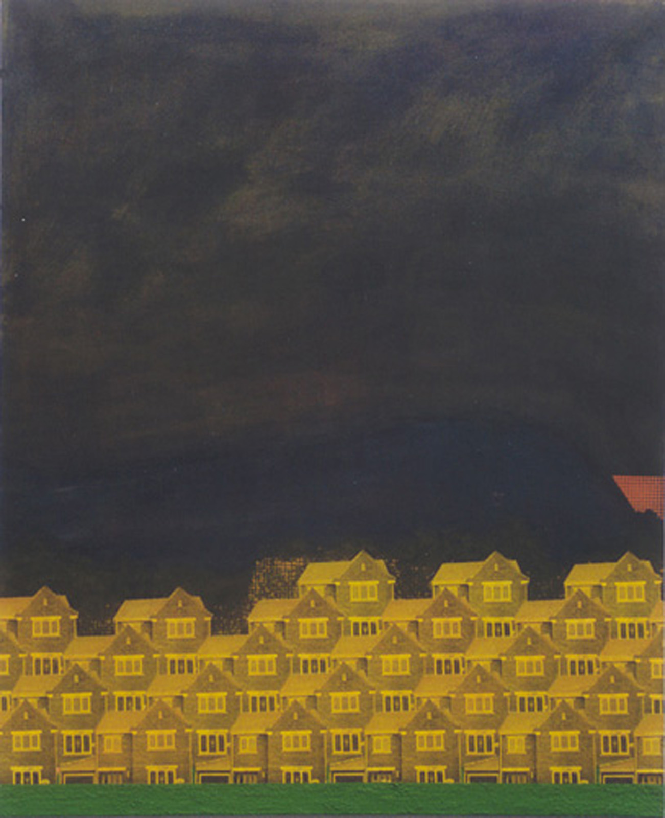 A painting of a housing estate from the One series