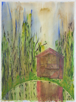 art work on paper by Richard Bartle contemprary artist based in sheffield painting printmaking ink on canvas and paper