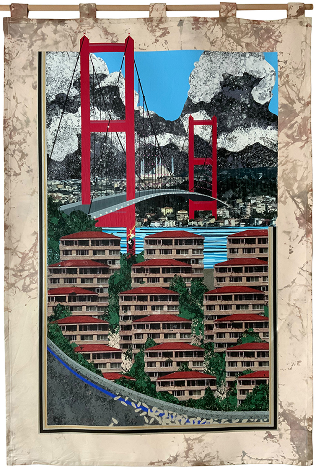 A painting of the Bosporus Bridge from The Book of Streets
