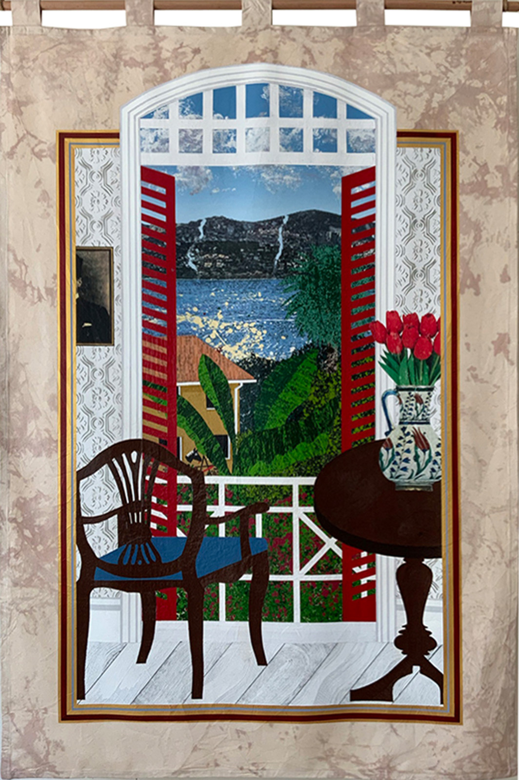 A painting of the view of Buyukada from Hotel Splendid from The Book of Streets