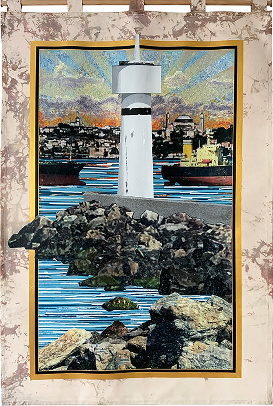 A painting of the view from Kadikoy to Sultan Ahmet from The Book of Streets