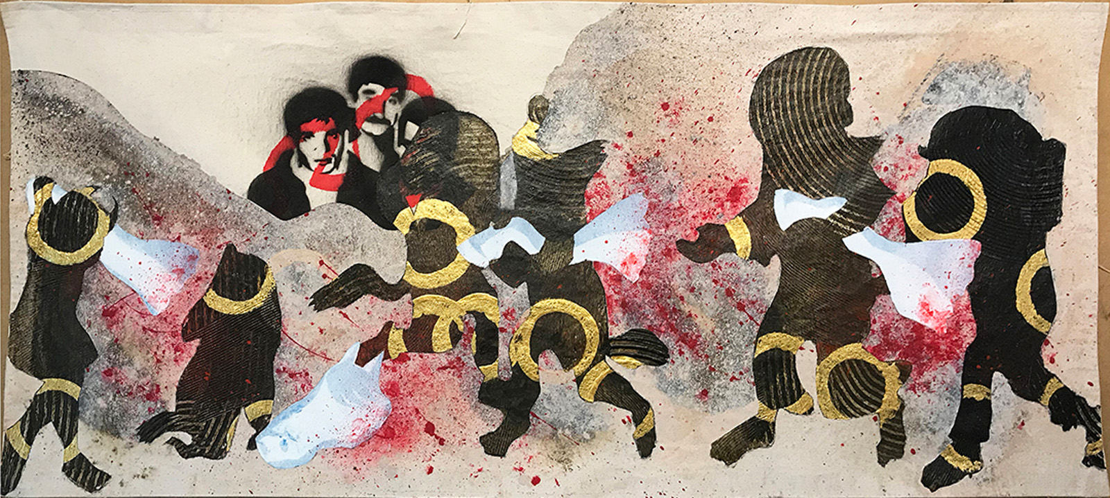 A painting of demons slaughtering a horse from Şeytan Tüyü